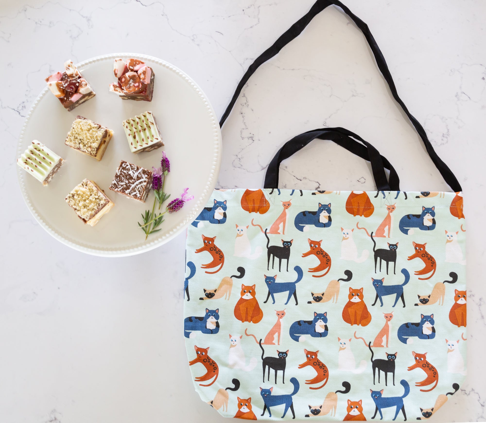Cotton Tote Bag - Colourful Cats
