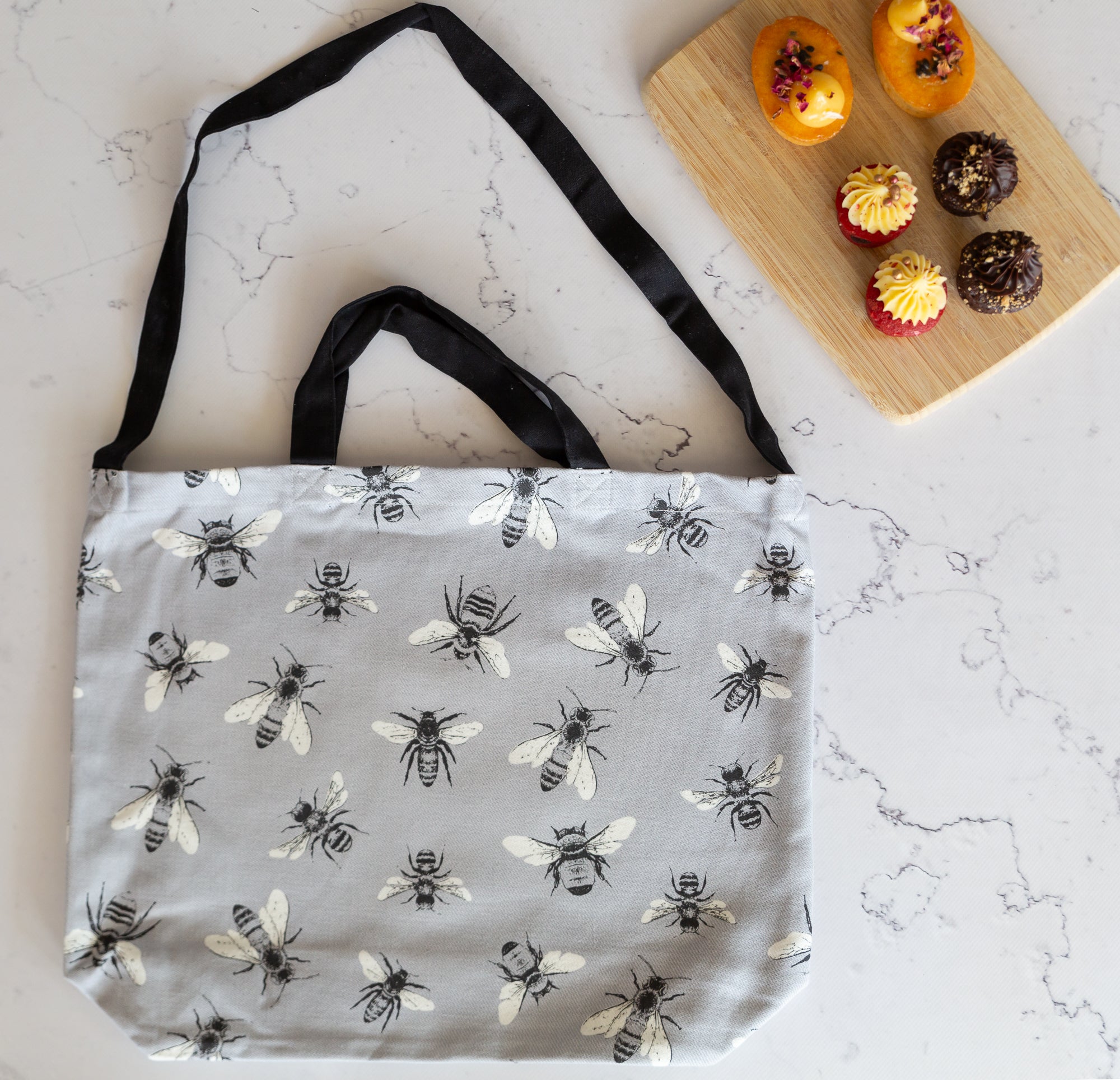 Cotton Tote Bag - Sketch Bees