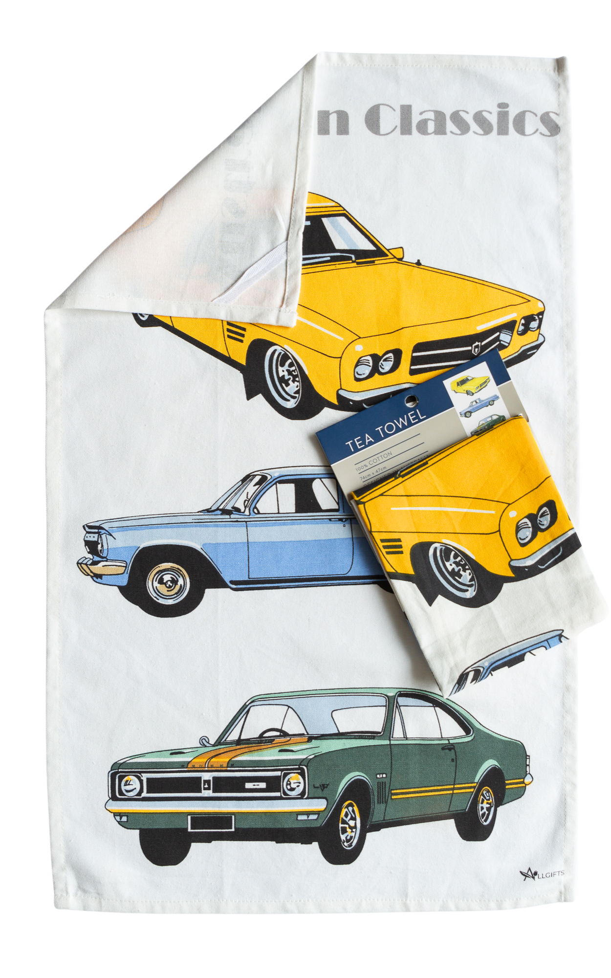 Tea Towel - Classic Cars Holdens