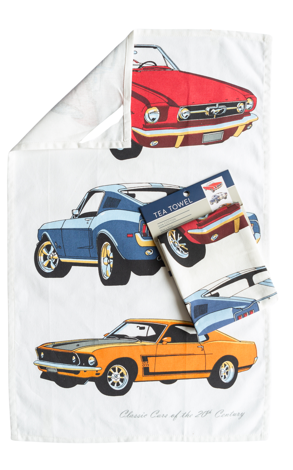 Tea Towel - Classic Cars Mustangs
