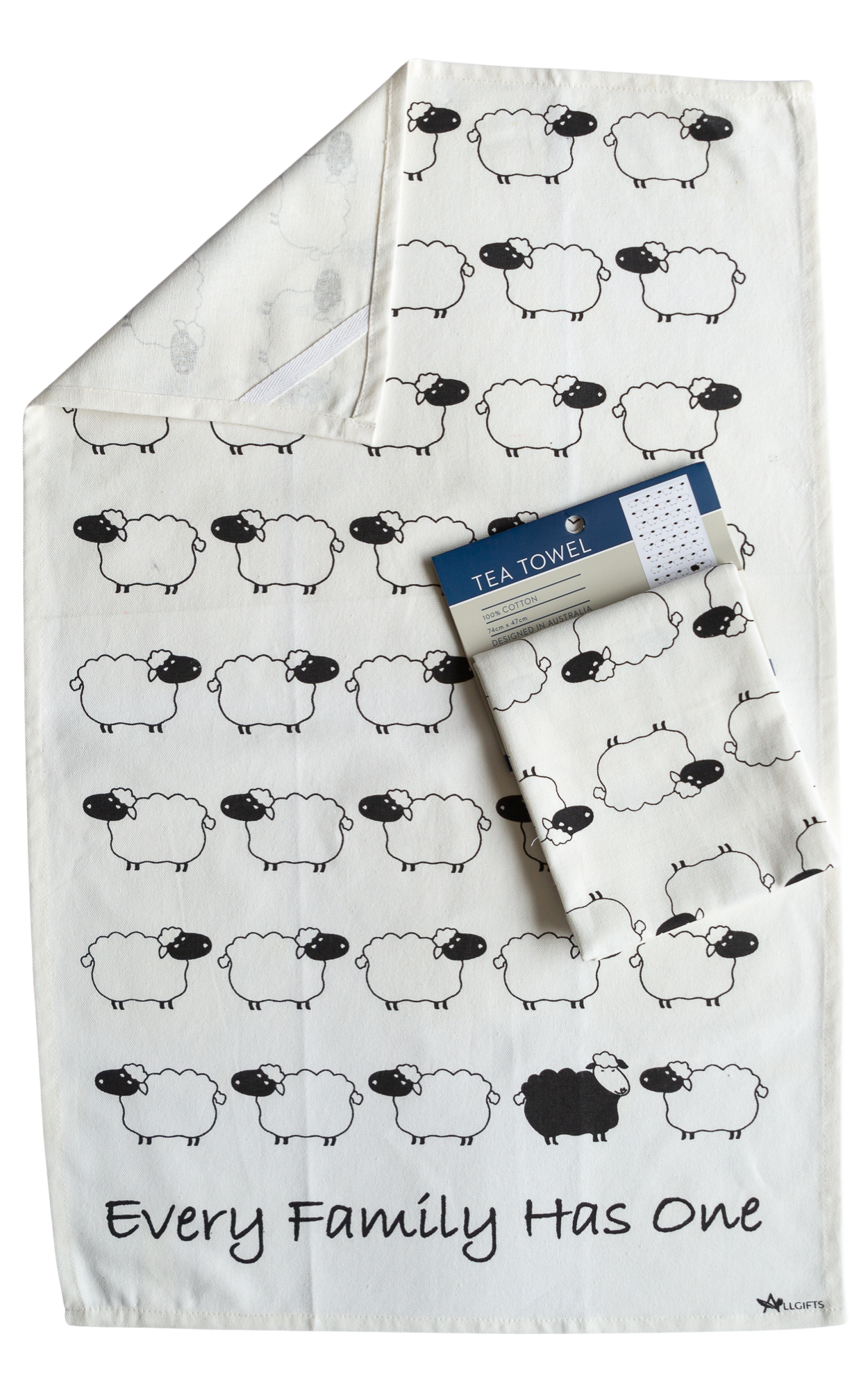 Tea Towel - 'Every Family Has One' Black Sheep