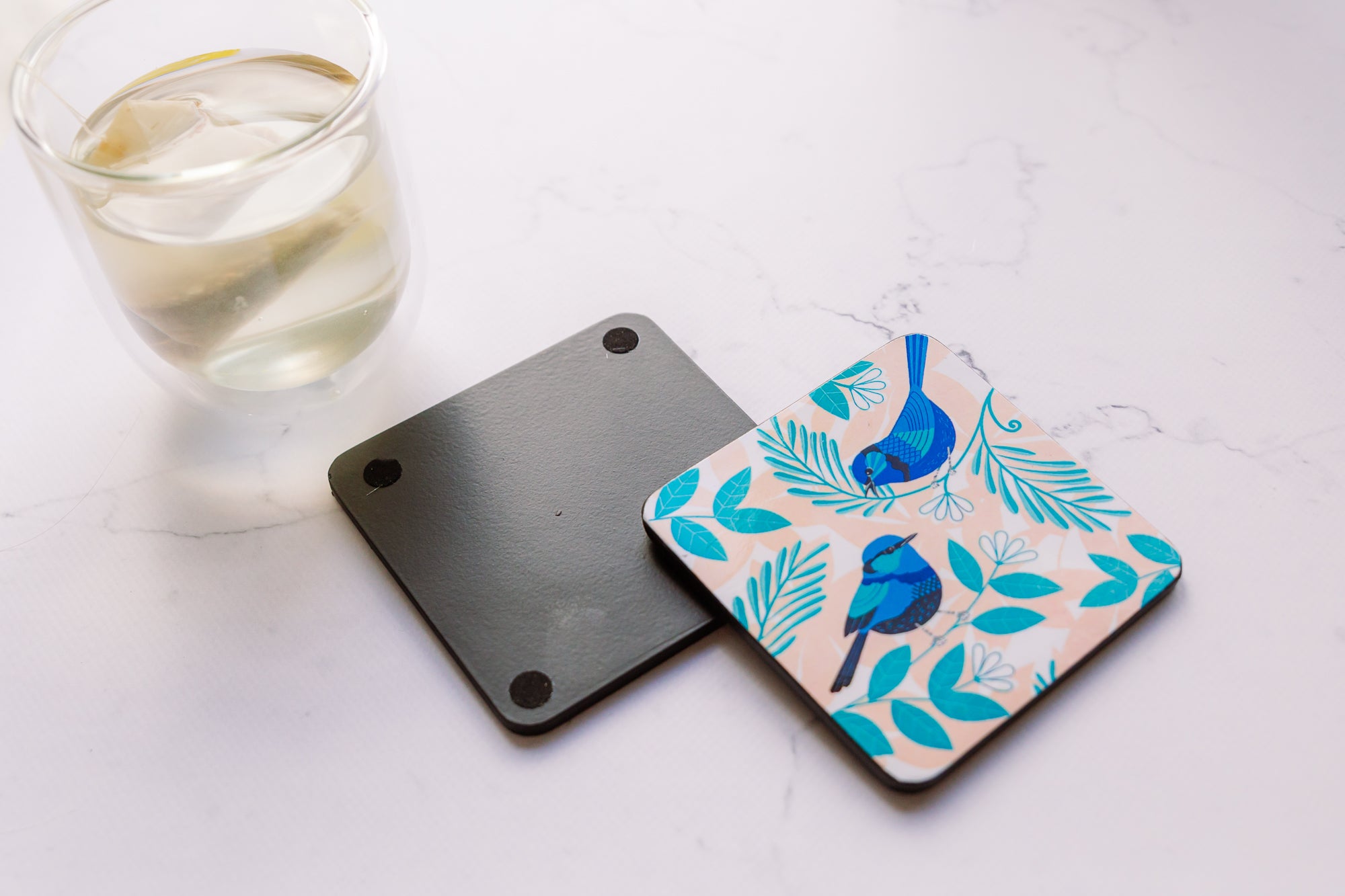 Coasters (set of 4) - Blue Wren