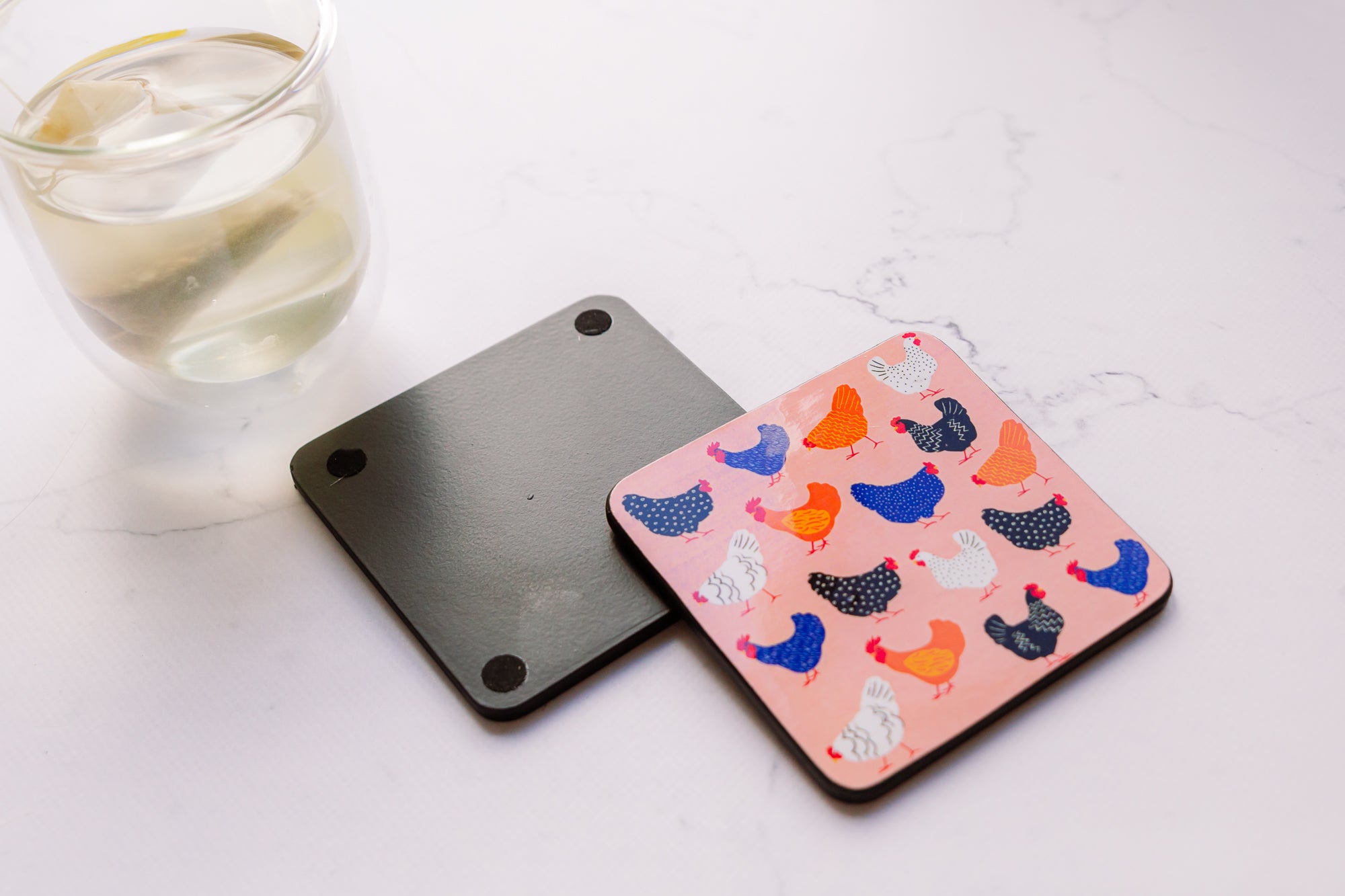 Coasters (set of 4) - Bright Hens