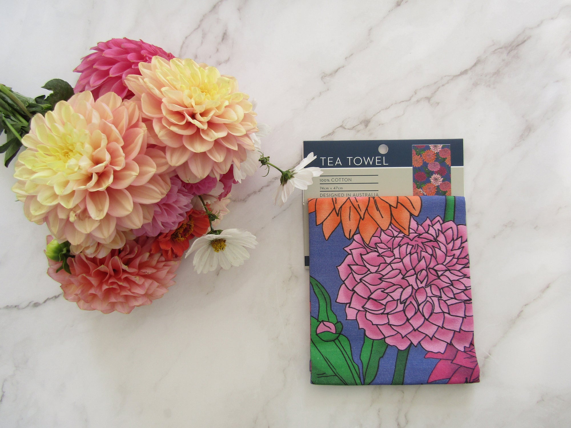 Tea Towel - Dahlias