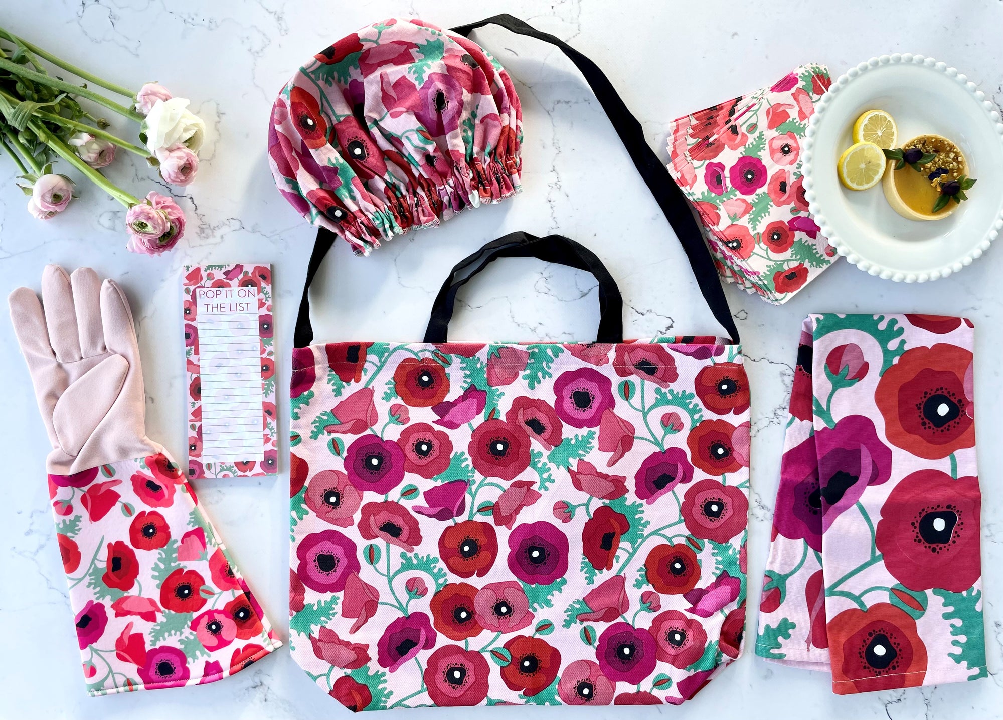Cotton Tote Bag - Poppies