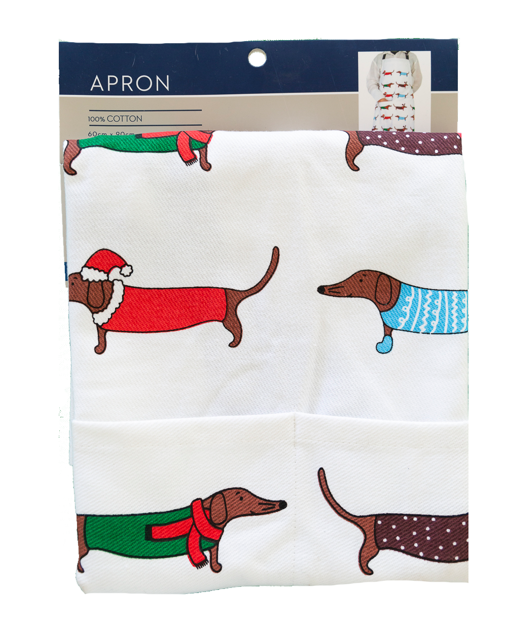 Apron (Heavy Drill) - Xmas Dogs