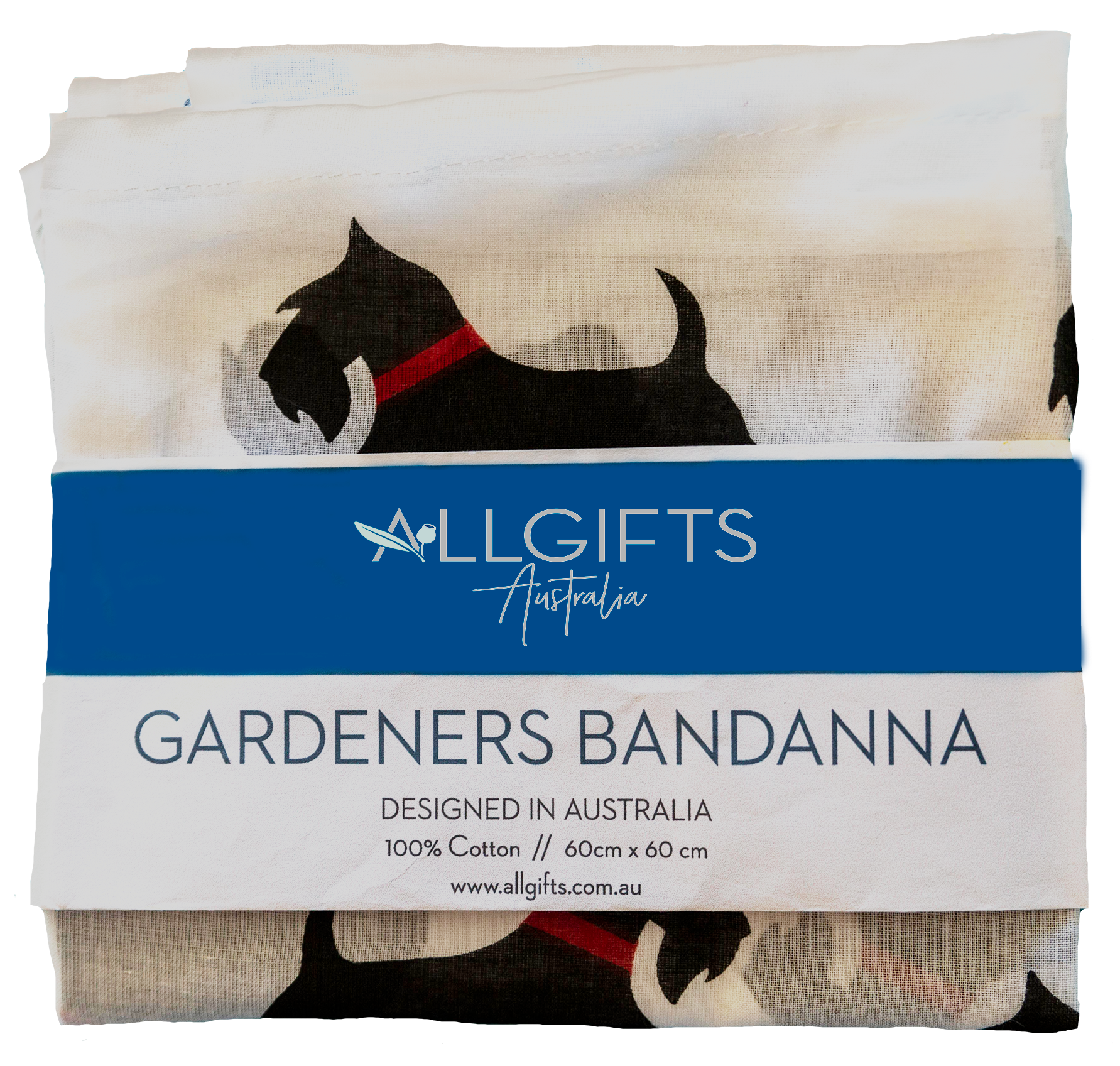 Cotton Scarf/Gardeners Bandanna - Scottie Dog