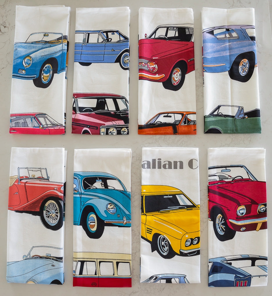 Tea Towel - Classic Cars Volkswagons