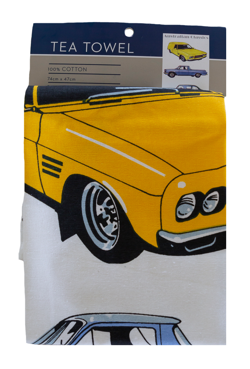 Tea Towel - Classic Cars Holdens