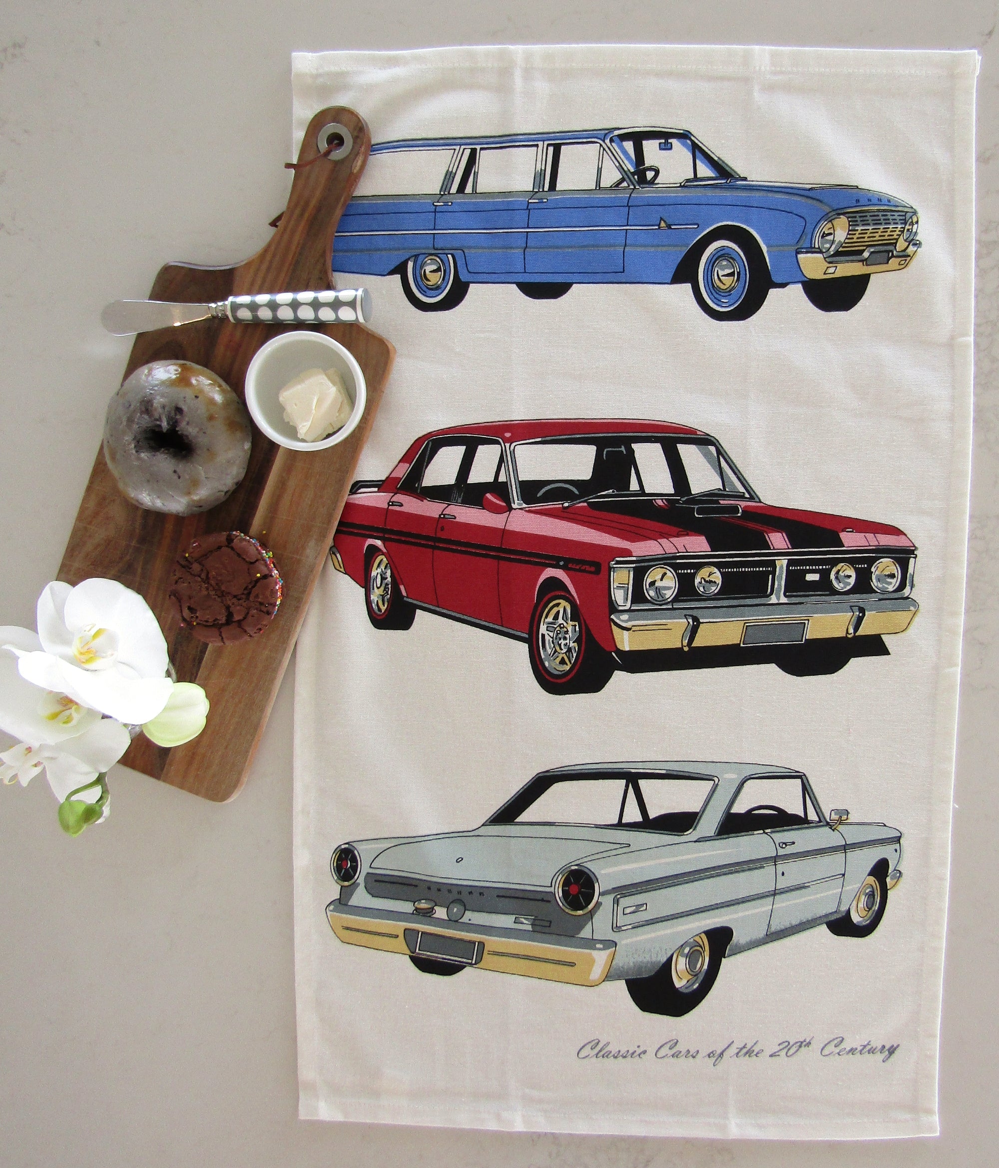 Tea Towel - Classic Cars Falcons