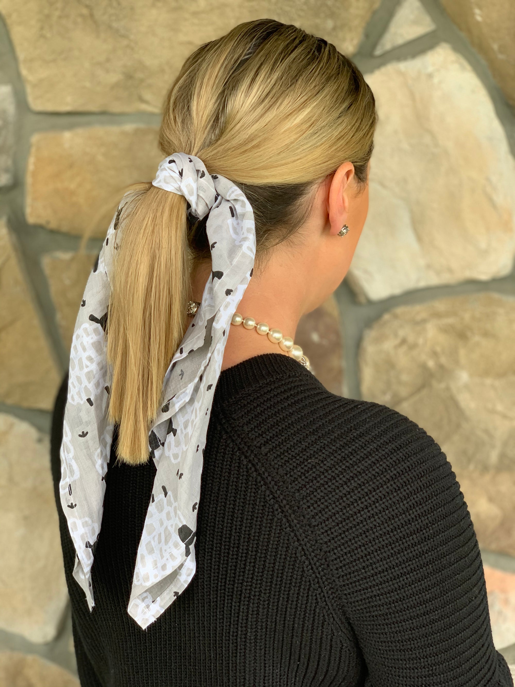 Cotton Scarf/Gardeners Bandanna - Grey Sheep