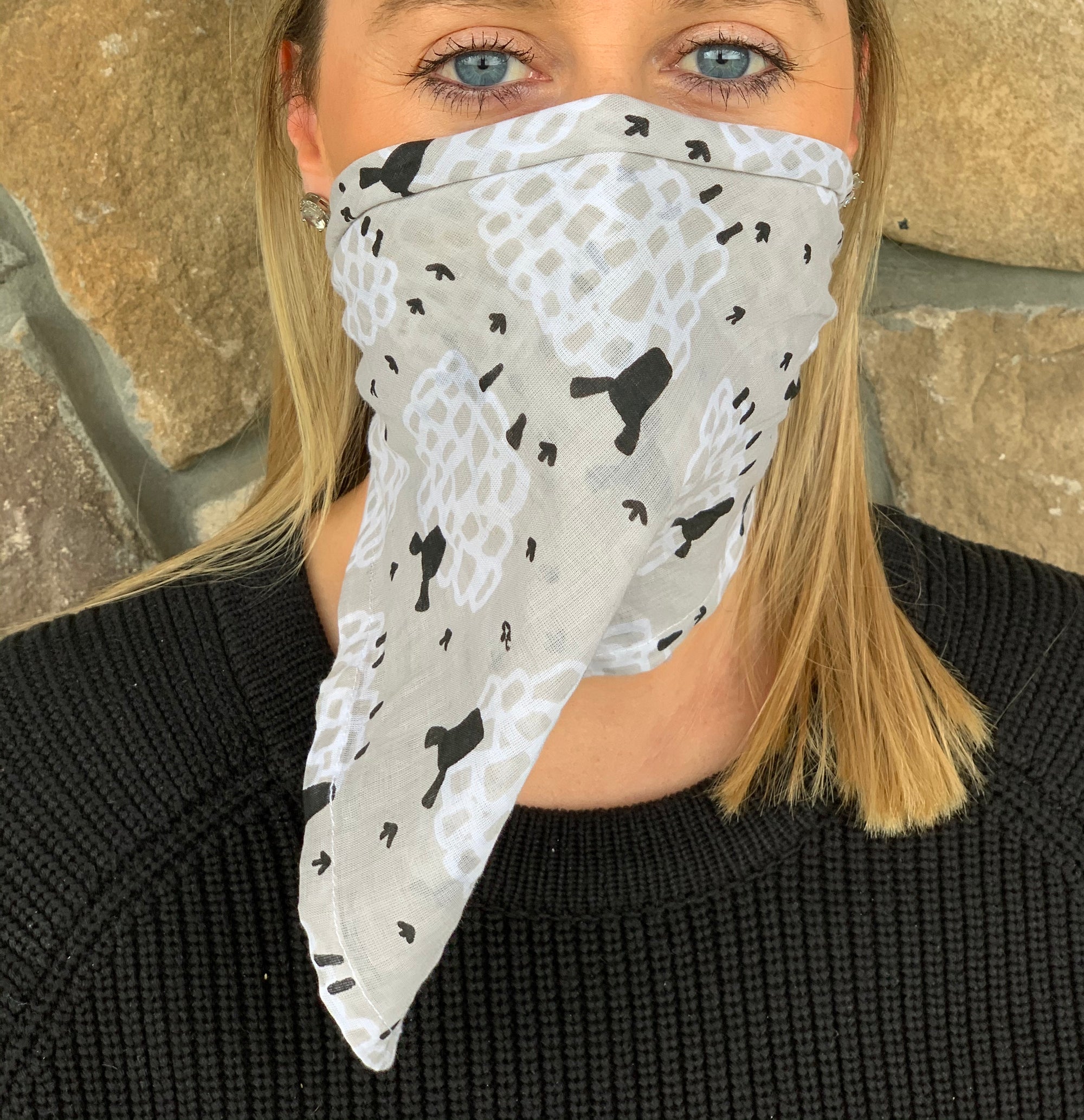 Cotton Scarf/Gardeners Bandanna - Grey Sheep