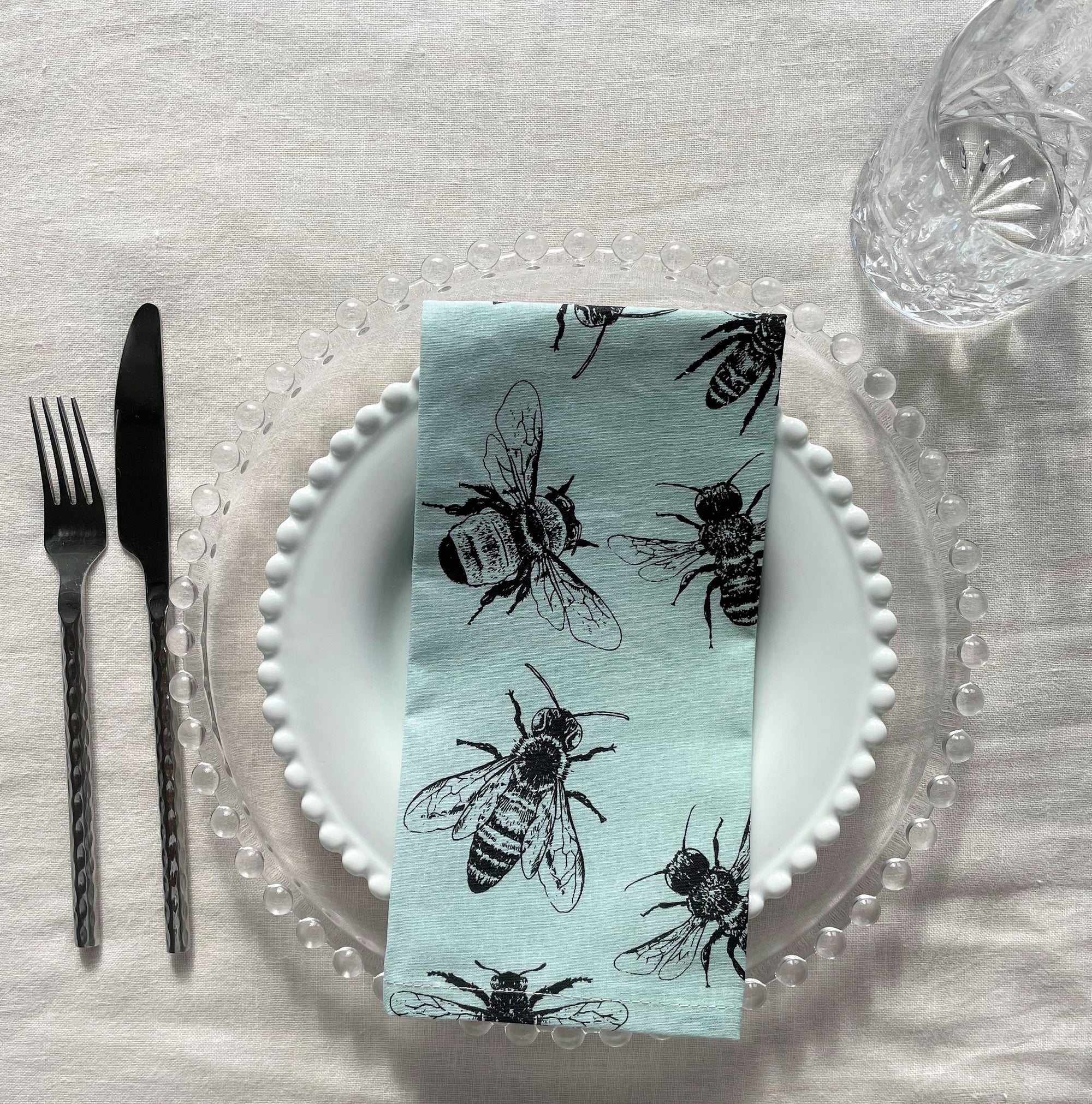 Cotton Napkins - Sketch Bees (Set of 4)