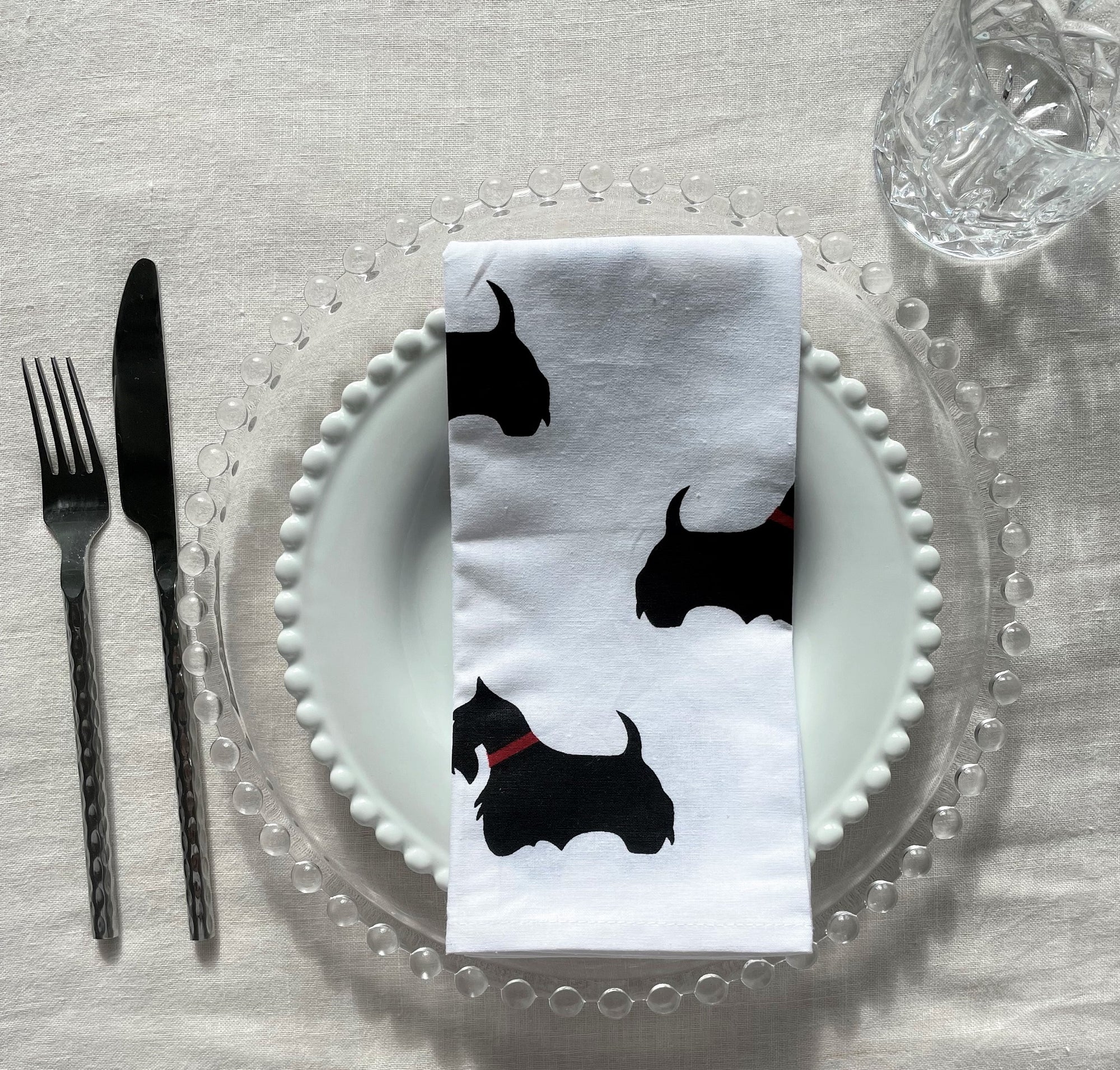 Cotton Napkins - Scottie Dog (Set of 4)