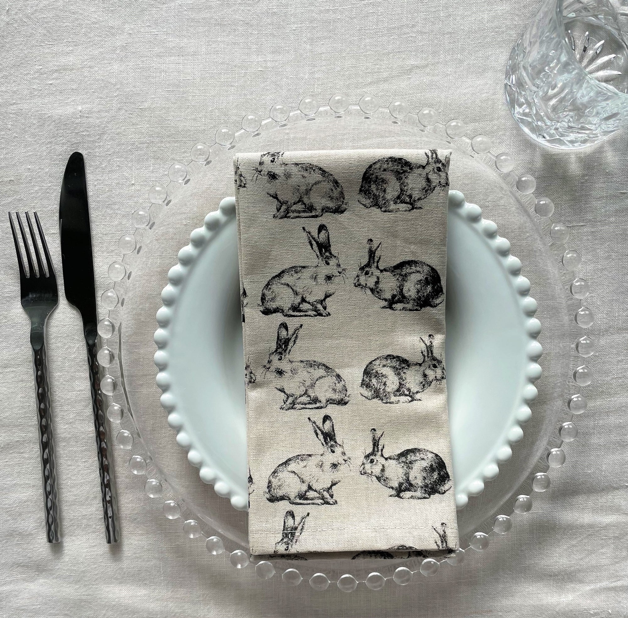 Cotton Napkins - Hares (Set of 4)