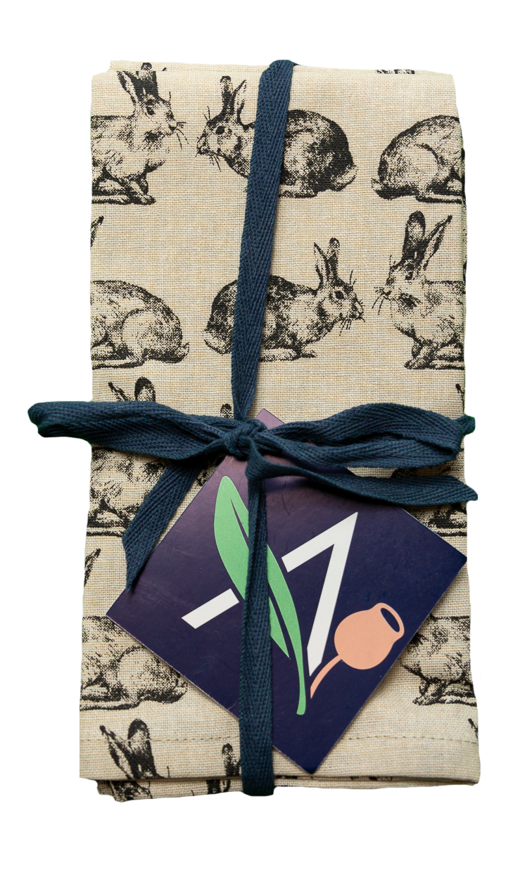 Cotton Napkins - Hares (Set of 4)