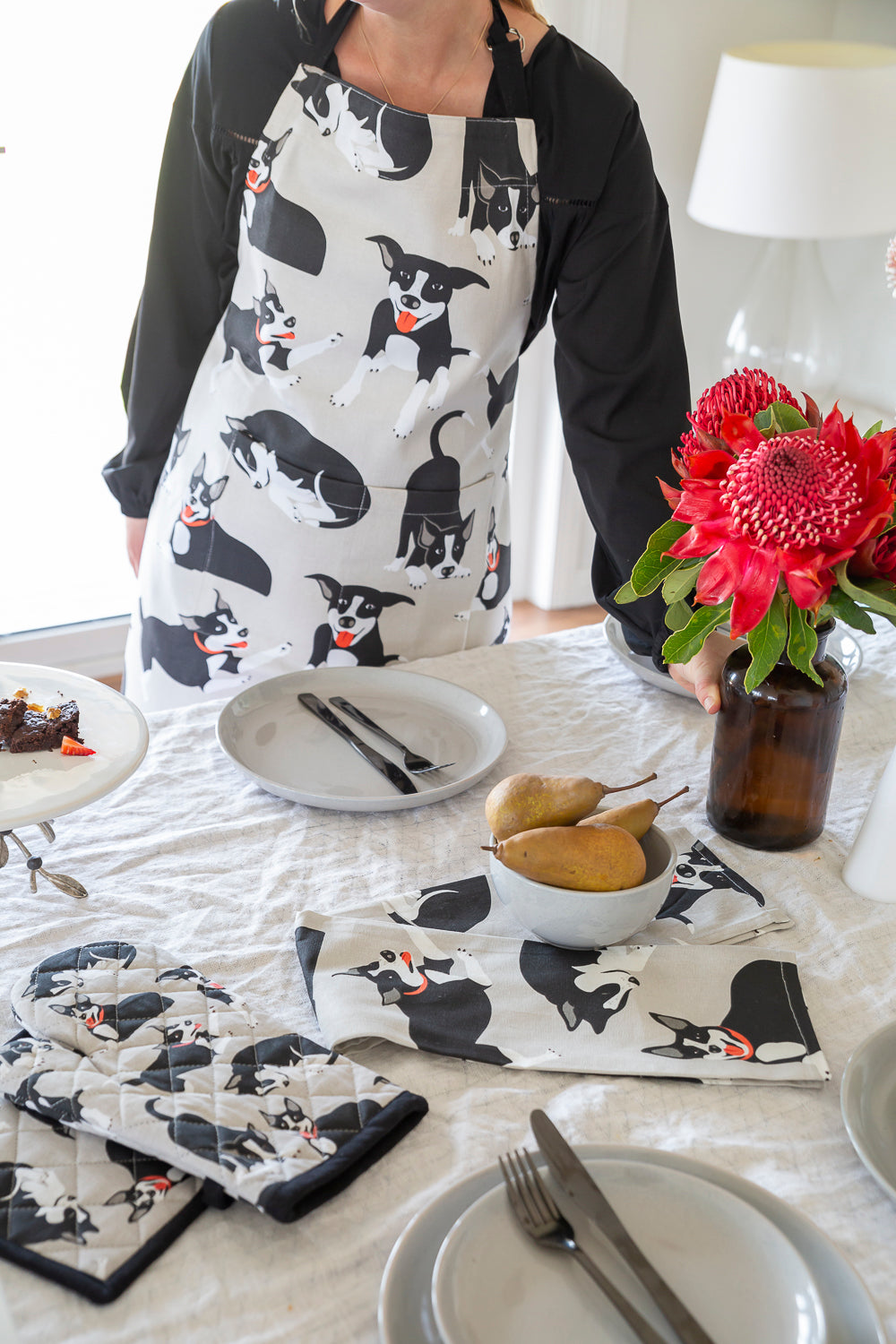 Oven Glove & Pot Holder Set - Farm Dogs