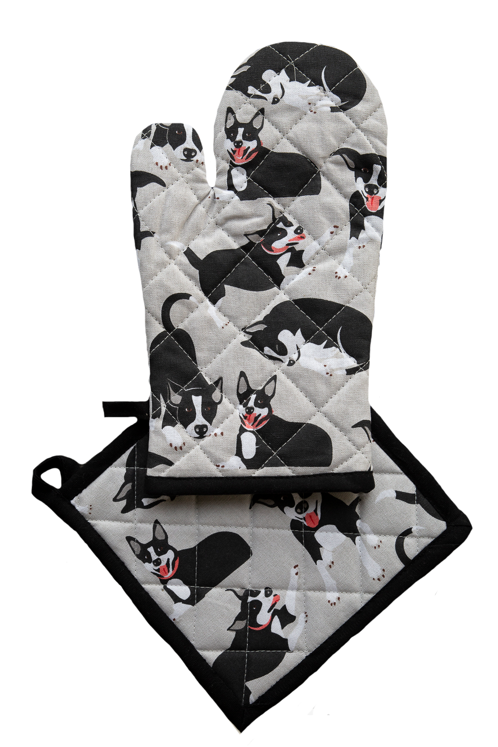 Oven Glove & Pot Holder Set - Farm Dogs