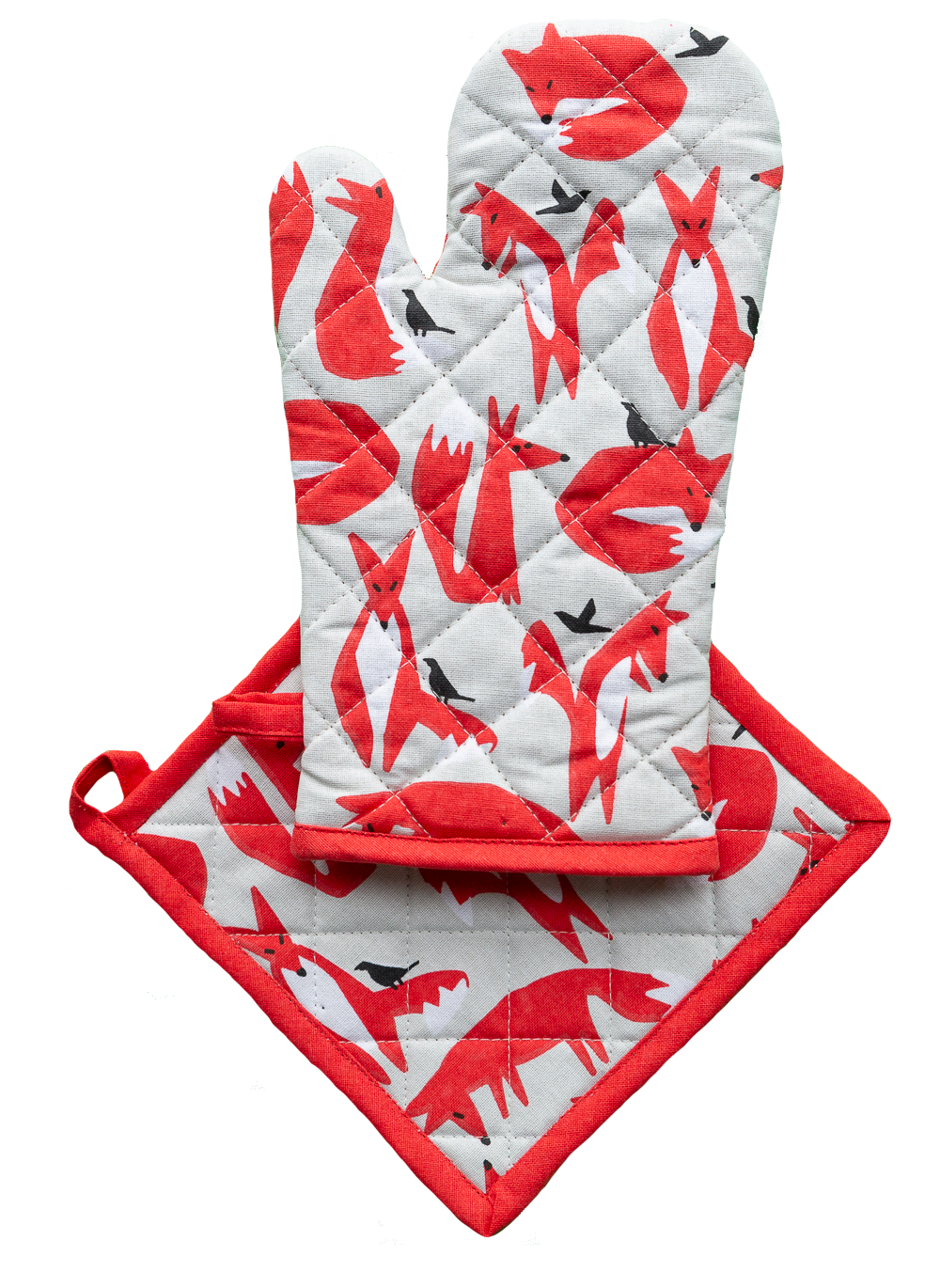 Oven Glove & Pot Holder Set - Fox