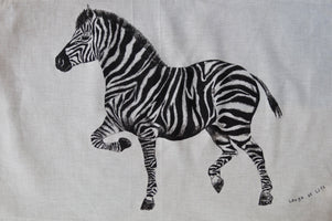 Tea Towel - Laugh at Life Range - Zebra (landscape) - Allgifts Australia