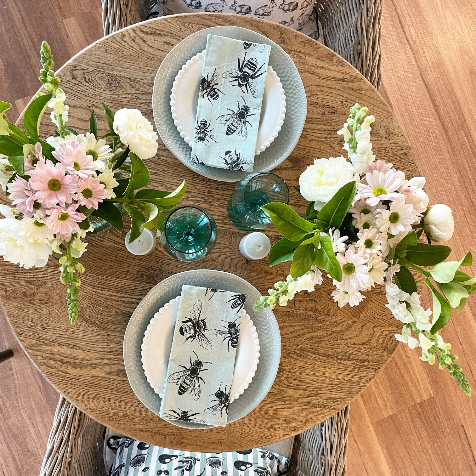 Cotton Napkins - Sketch Bees (Set of 4)