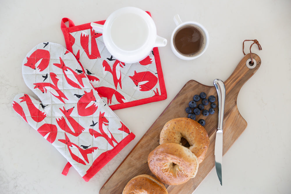 Oven Glove & Pot Holder Set - Fox