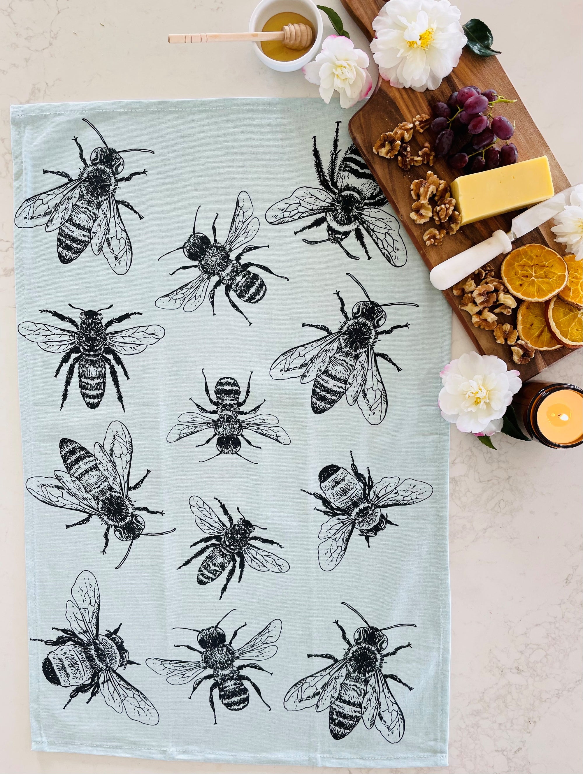 Tea Towel - Sketch Bees