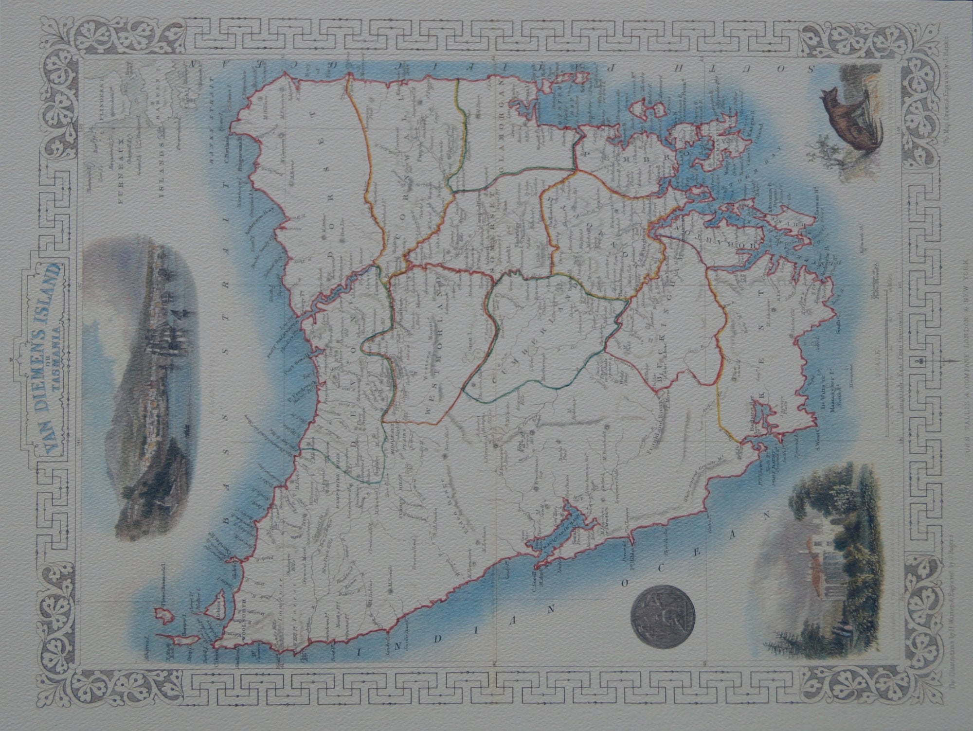 Tallis Map - Tasmania - Allgifts Australia