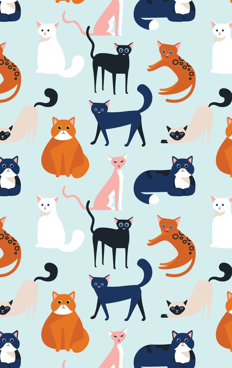 Tea Towel - Colourful Cats
