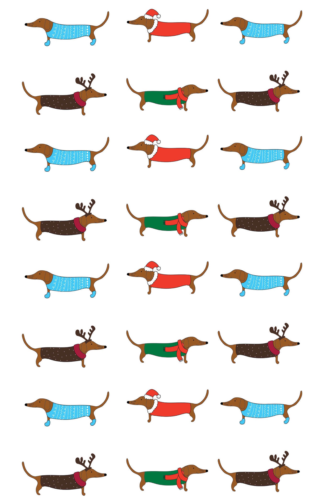 Tea Towel - Xmas Dogs