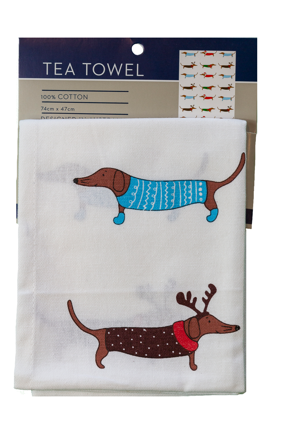 Tea Towel - Xmas Dogs