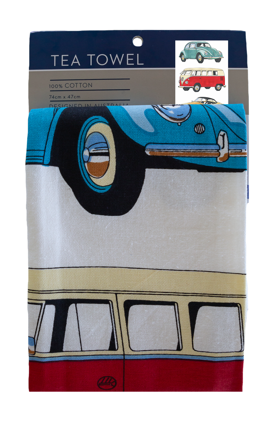 Tea Towel - Classic Cars Volkswagons