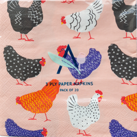 Paper Napkins - Bright Hens Allgifts Australia
