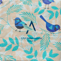 Paper Napkins - Blue Wrens Allgifts Australia