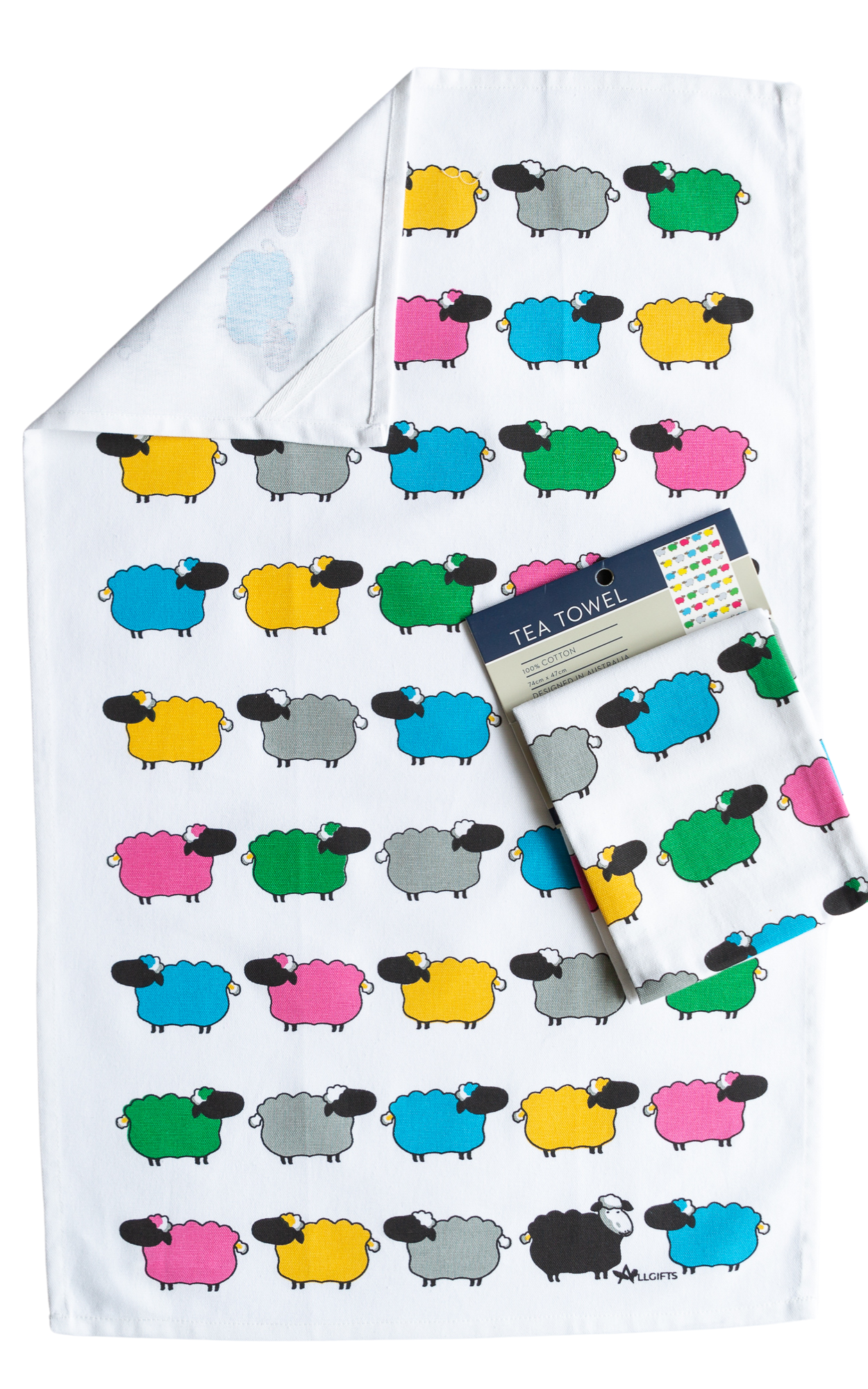 Tea Towel - Coloured Sheep