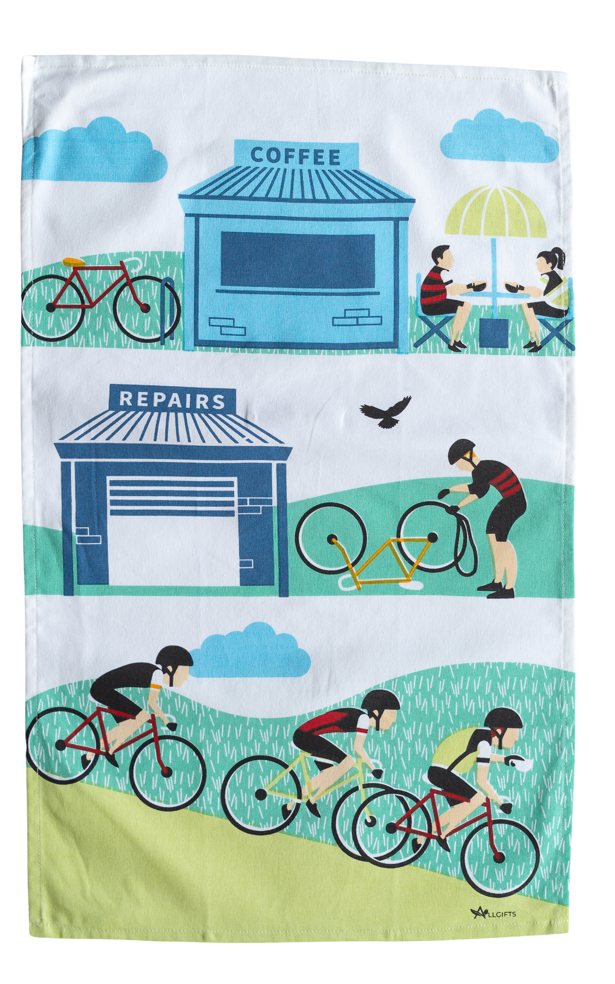 Tea Towel - Cycling