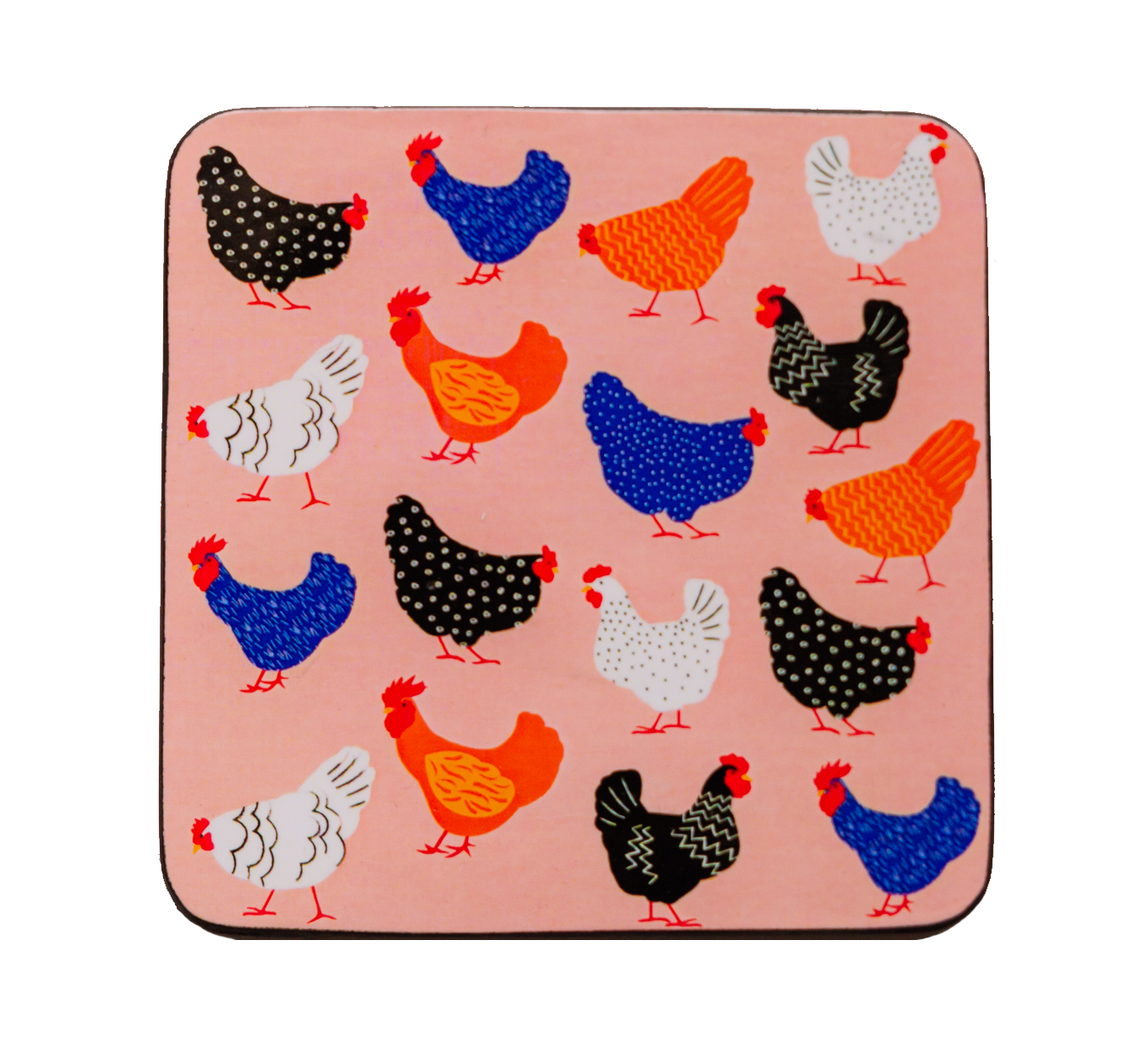 Coasters (set of 4) - Bright Hens