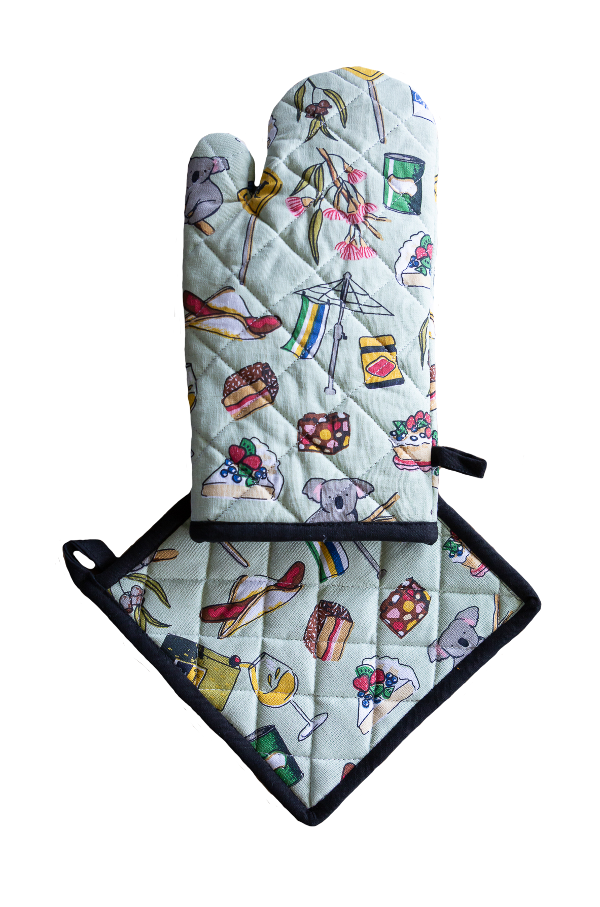 Oven Glove & Pot Holder Set - Aussie Classics Allgifts Australia