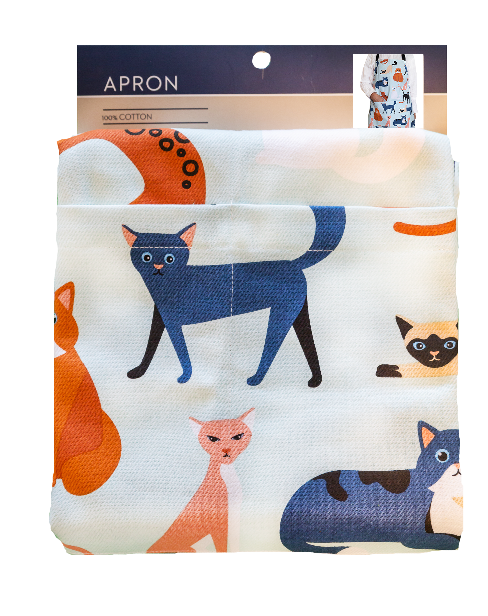 Apron (Heavy Drill) - Colourful Cats
