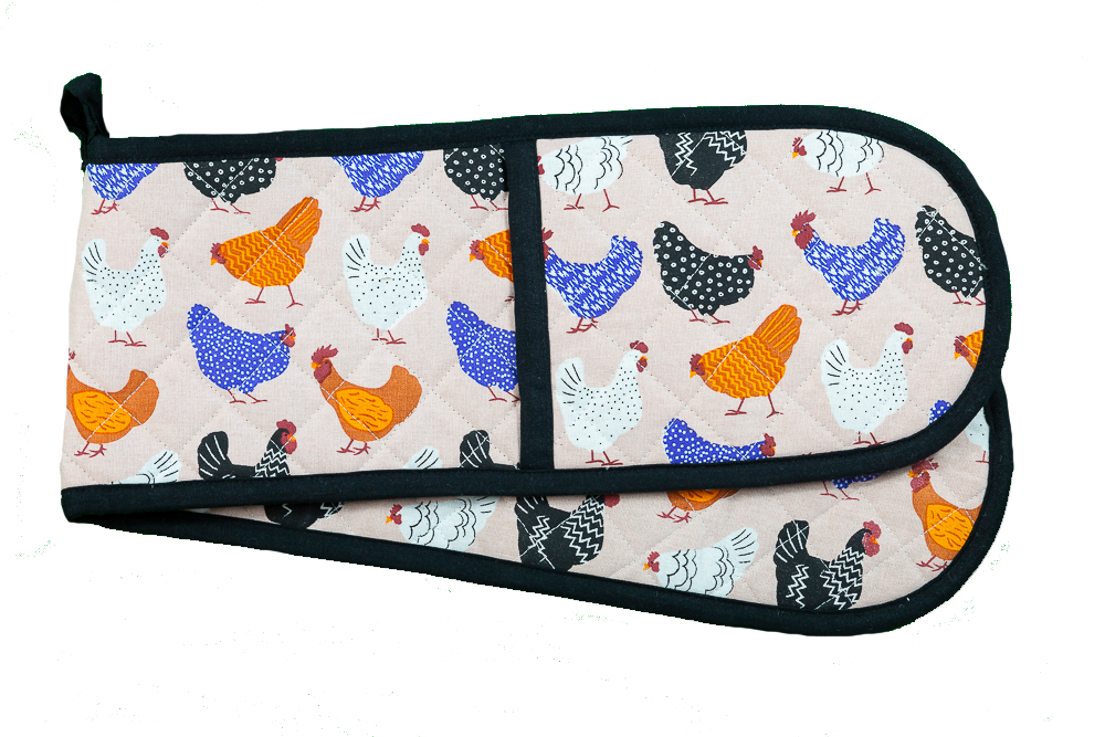 Double Oven Glove - Bright Hens