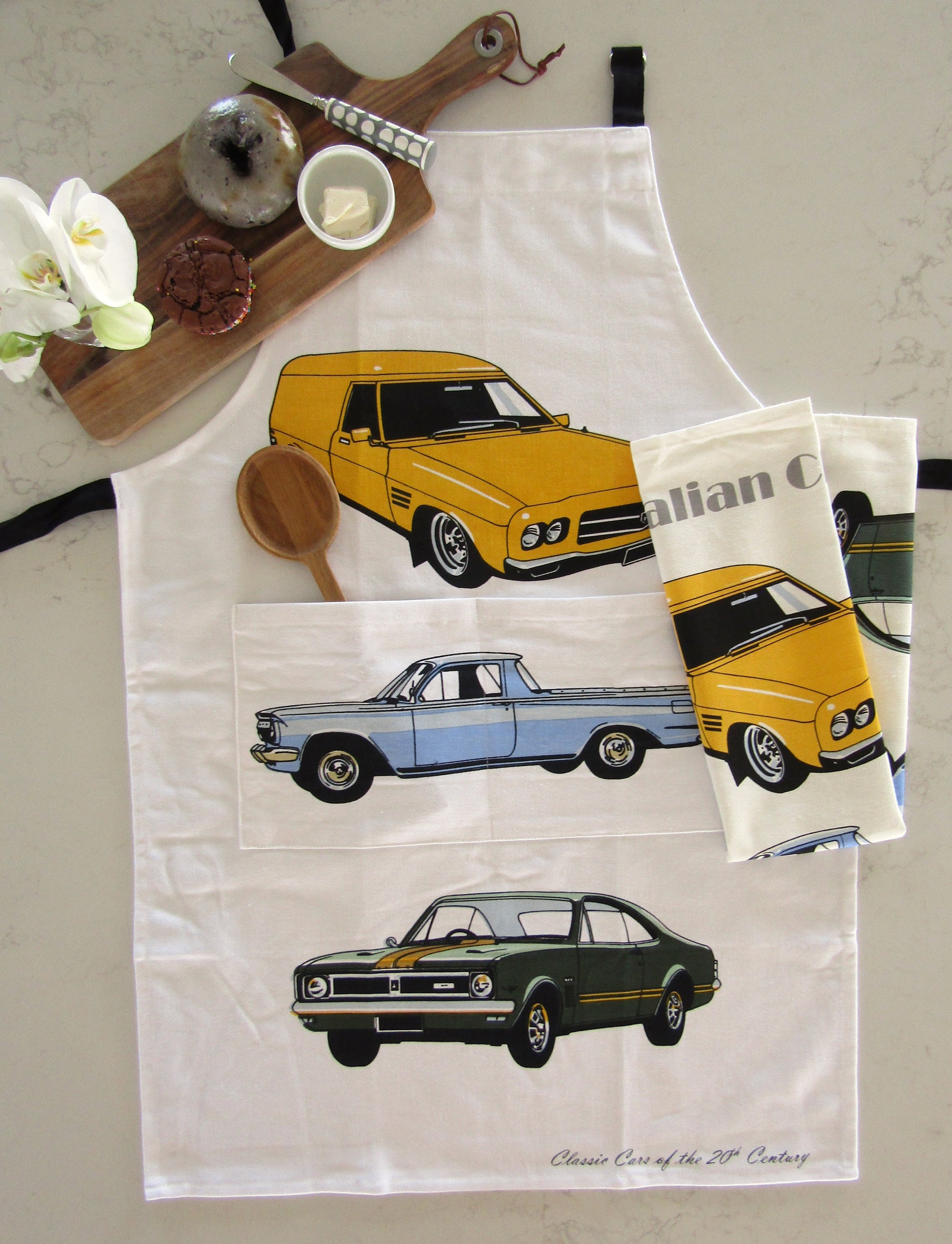 Tea Towel - Classic Cars Holdens