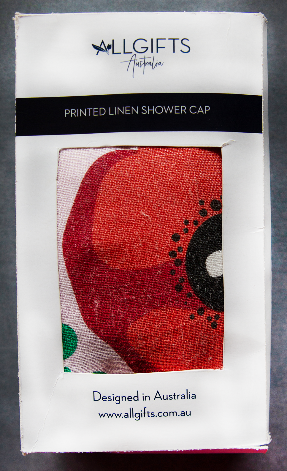 Linen Shower Cap - Poppies