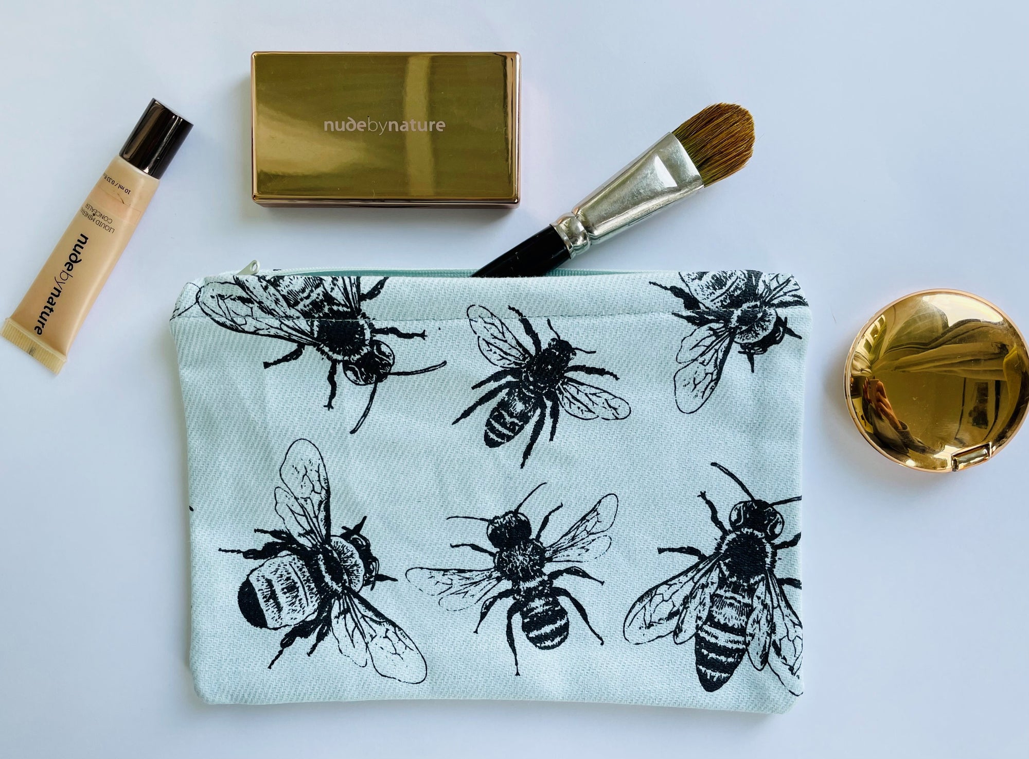 Zip Pouch - Sketch Bees