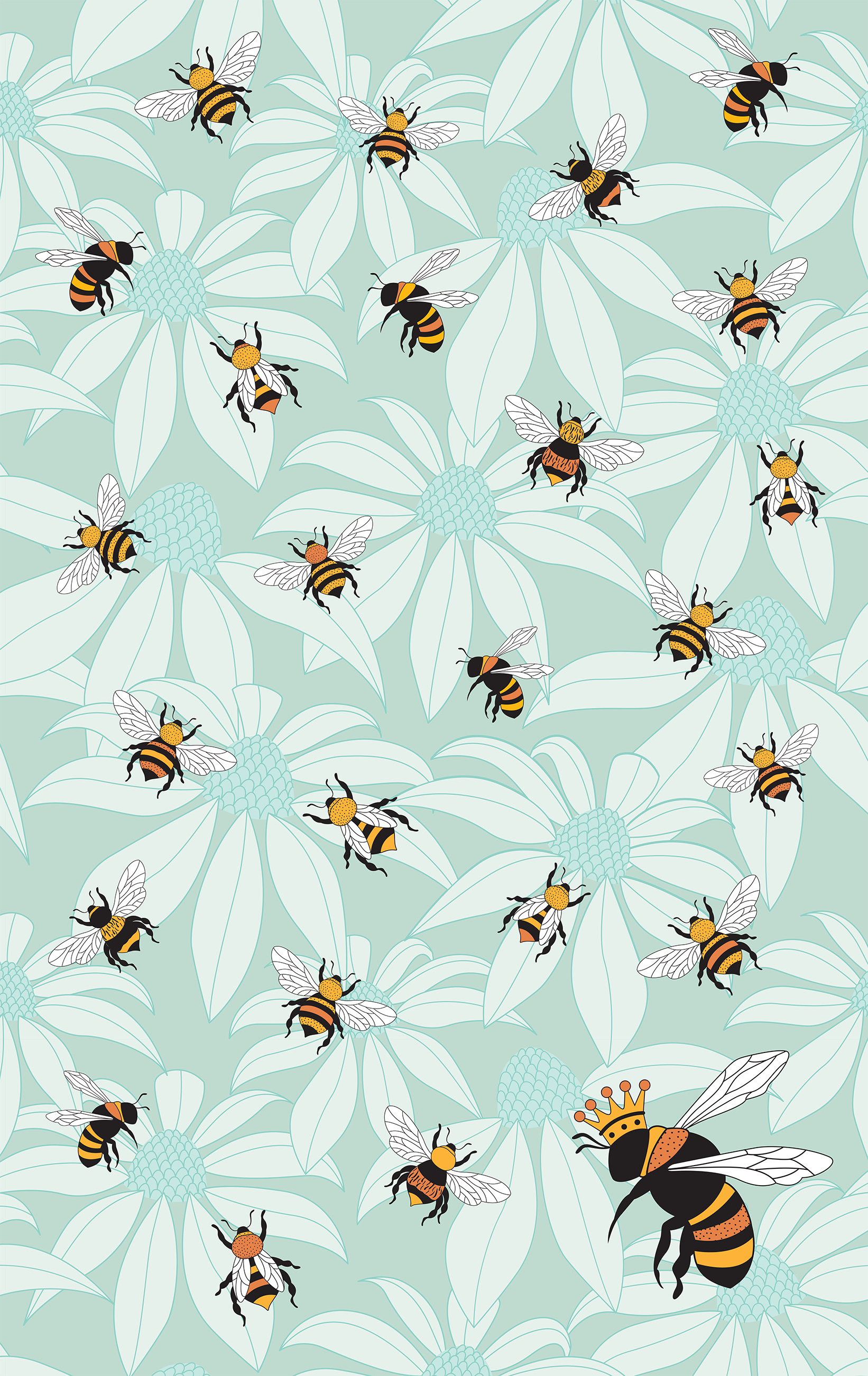 Tea Towel - Flower Bees
