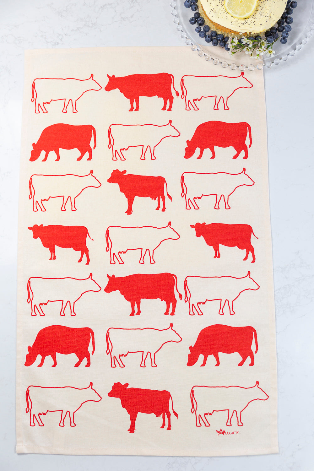 Tea Towel - Red Cows