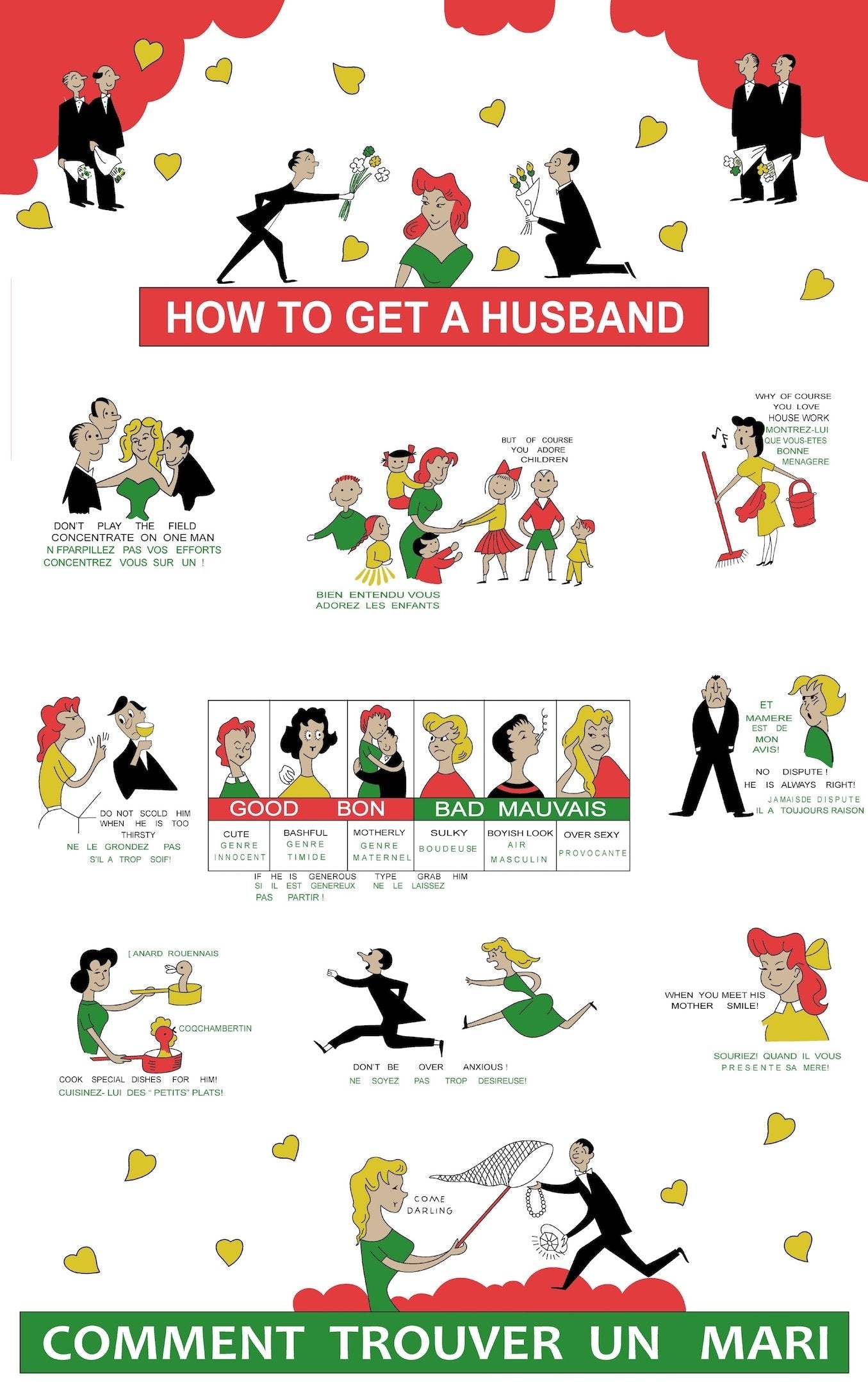 Tea Towel - How To Get a Husband - Allgifts Australia