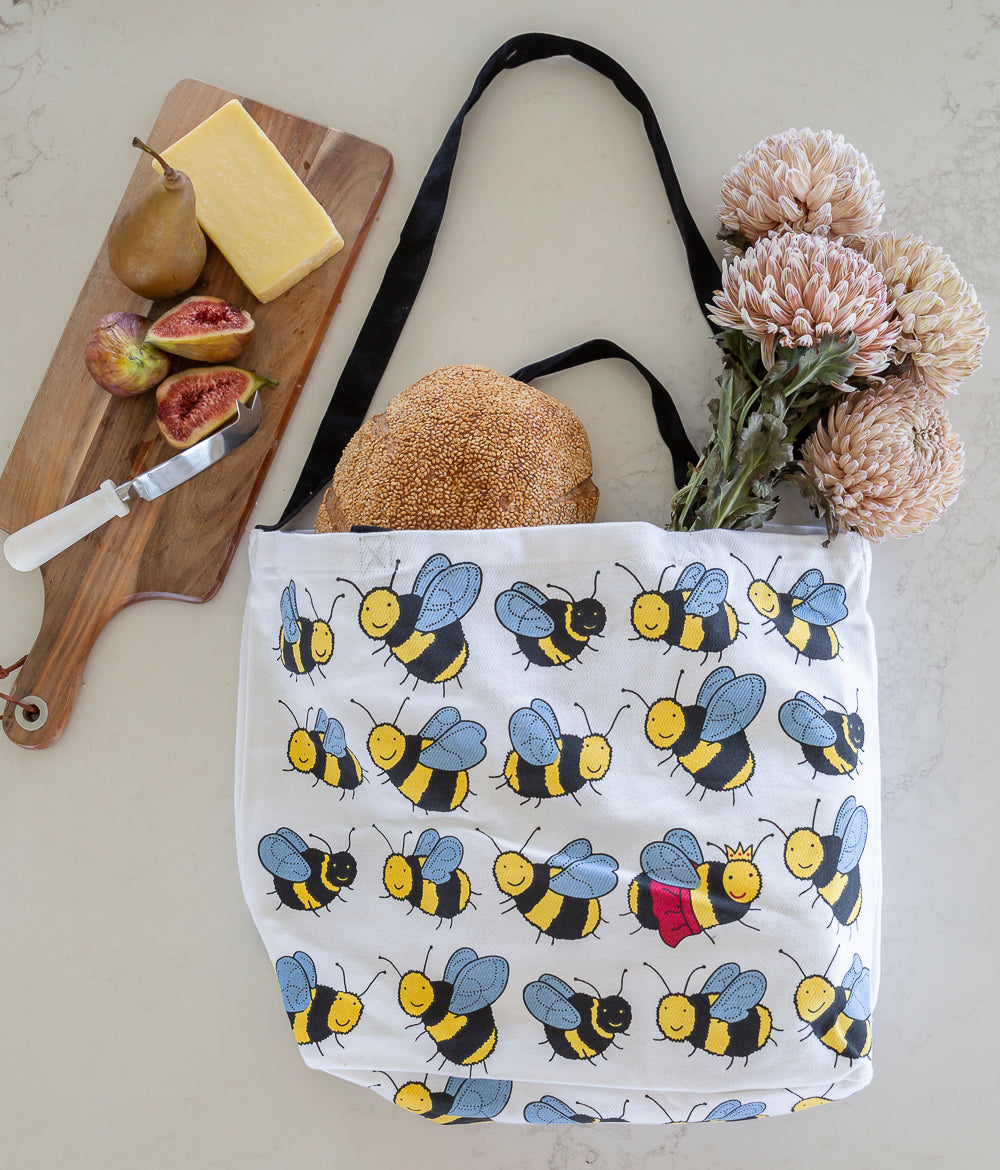 Cotton Tote Bag - Bees